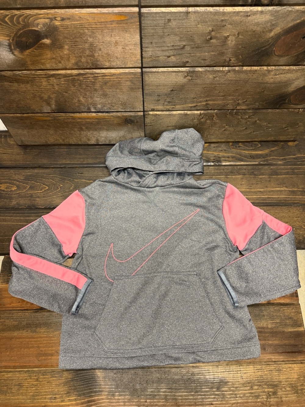 Nike Gray & Pink Pullover Hoodie for Kids